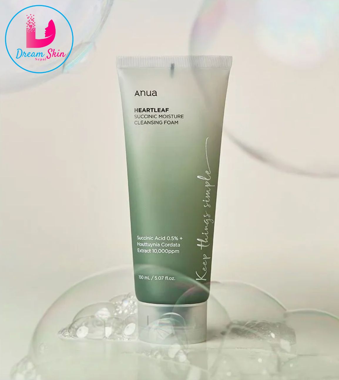 Anua Heartleaf Succinic Moisture Cleansing Foam, 150ml